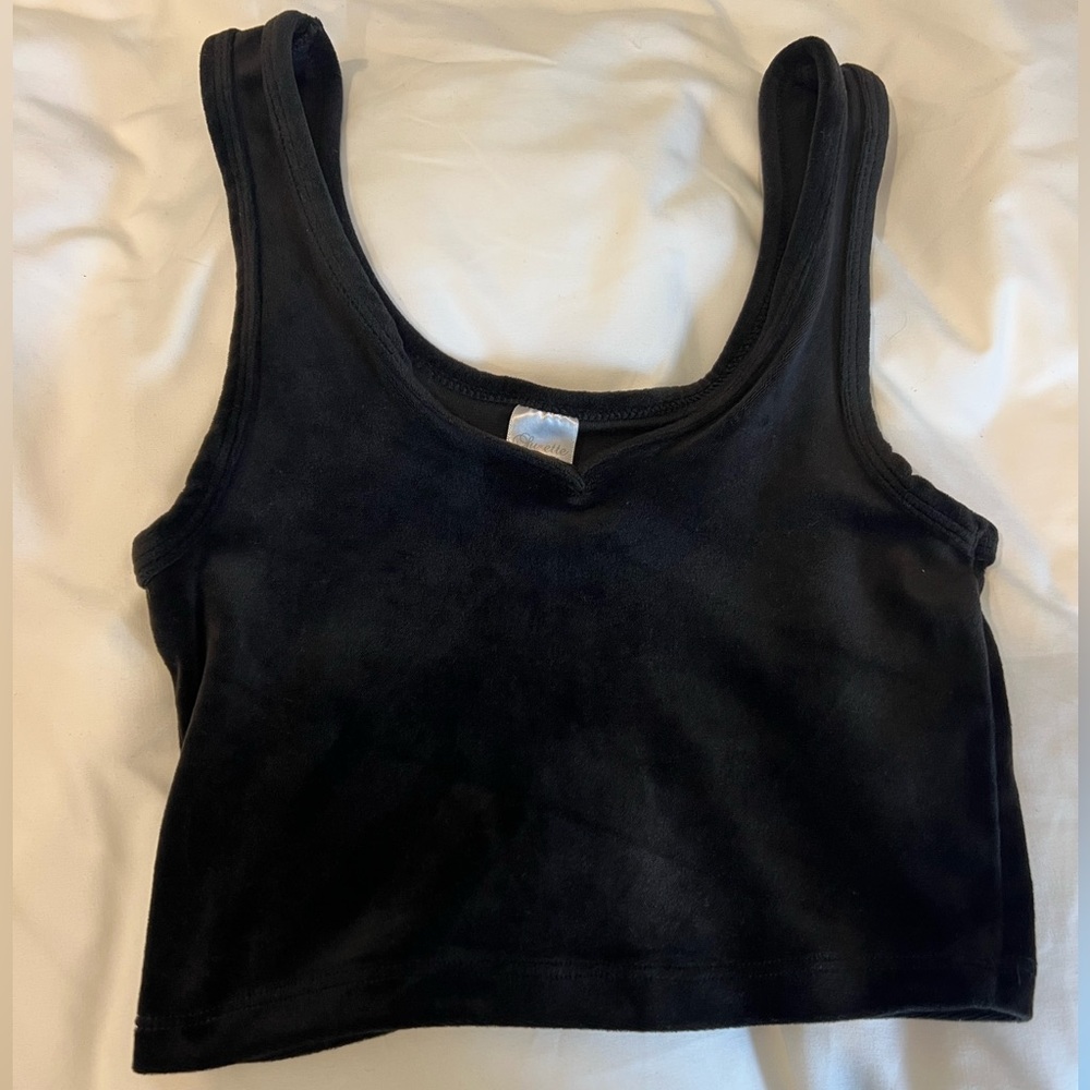 Suzette Collection Black Velvet Tank Top